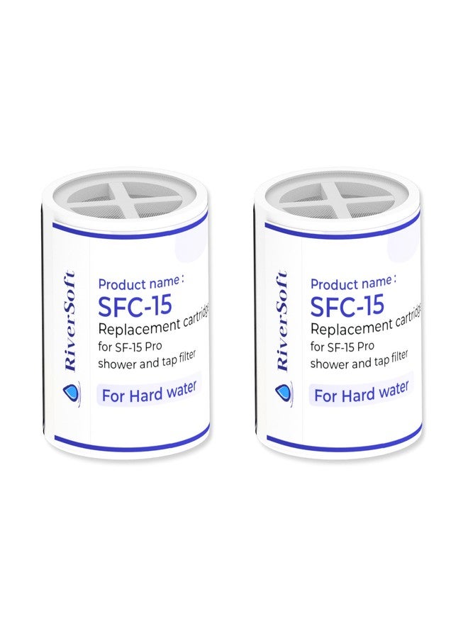 RIVERSOFT SFC-15 PRO Shower Filter Cartridge with 15 Stage | (PP, White, Pack of 2, Cartridge only) - Image 1